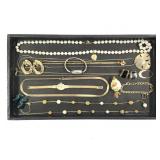 13 Pcs Gold Bling Watch Necklaces Faux Pearl