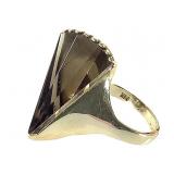 14K YG Brown Topaz Ring 9.6gTW Sz.8
