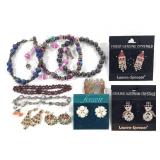 5 Pair Christmas Earrings 6 Bracelets