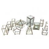 Clear Glass Brass Trimmed Trinket Boxes