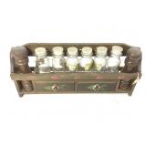 VTG Salt Pepper & Glass Jar Spices Wall Rack