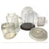 Mixed Glass Chicken Water Lg Cloche Canister +