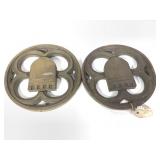 Pair of Indiana University Union Bronze Shields