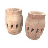 Pair of Wooden Wagon Wheel Centers