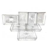 7 Clear Pressed Glass Heavy Trays