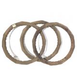 Three 17" Walnut (Model T?) Steering Wheels