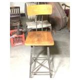 Industrial Tall Standing Stool w/ Back Rest