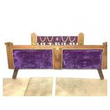 Vtg Purple Suede Egyptian Styled Headboard