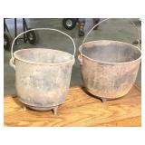 2 Sm. Cast Iron Cauldrons (1 Has Broken Foot)