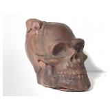 Brownish Red Skull w/ Rat on Top Candle