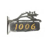 Cast Iron Address Marker w Birds in Nest