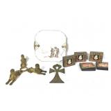 Egyptian Brass Sphinx Trio Ankh & Cake Plate
