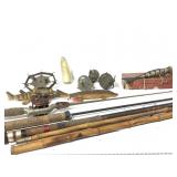 Vintage Fishing Rods Reels Lure +