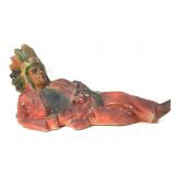 Red 27" Chalkware Reclining Native American