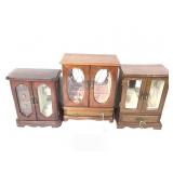Three Countertop Wooden Jewelry Boxes 1 Musical