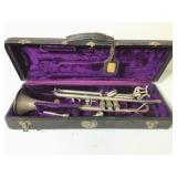 Frank Holton LP Silver Tone Trumpet in Case