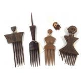 Senufo Akan Combs From Ghana & Burkina Faso Four