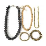 Stone And Clay Beaded Necklaces Five
