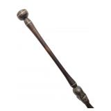 Carved Face Staff With Metal Inlays