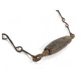 Stone Bead And Iron Link Rusted Necklace From Mali