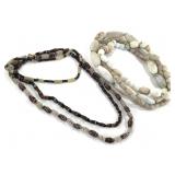 Stone Agate And Glass Bead Necklaces