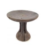 Wood Stool With Metal Studs