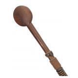 Wood Carved Staff With Disc On Top