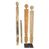 Carved Wood Ancestral Figures Pair & 2 Individuals