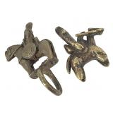 Asante Figural Horse Rider Gold Weight + Ring 4/8