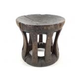 Wood Carved Stump Stool