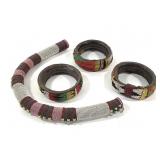 Beaded Leather Bangles +