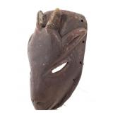 Nigerian Ogoni Carved Wood Horned Animal Mask