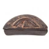 Wood Carved Crescent Box From The DRC