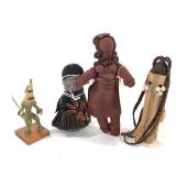 Cloth Reed And Wood Dolls