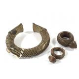 Brass Cuff And Two Rings