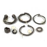 Four Bangles Three Rings African Metal Jewelry