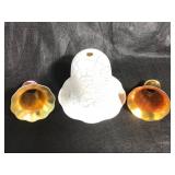 Iridescent Crackle Glass & Amber Carnival Shades