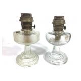 2 Clear Crystal Aladdin Colonial Oil Lamps