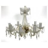Crystal 8 Light Chandelier w/ Pendants