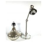 Modern Adj Lamp Acrylic Base & Mercury Glass Lamp