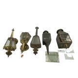 5 Assorted Brass Wall Sconces