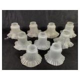 9 Frosted Ruffle Glass Chandelier Shades