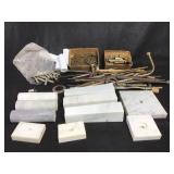 Lamp Parts Misc Lot w/ Marble Pillars & Bases
