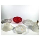 6 Mixed Glass Oil & Electric Lamp Shades