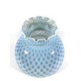 VTG Fenton Opalescent Blue Coin Dot Lamp Shade