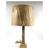 Heavy Marble Base w/ Gold Dripped Shade Table Lamp