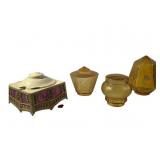 4 Amber & Stained Glass Shades