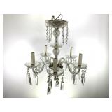 Crystal 5 Light Chandelier w/ Pendants