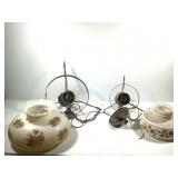2 Hanging Floral Fitter Shade Light Fixtures