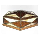 VTG Stained Slag Glass Hexagonal Star Light Shade
